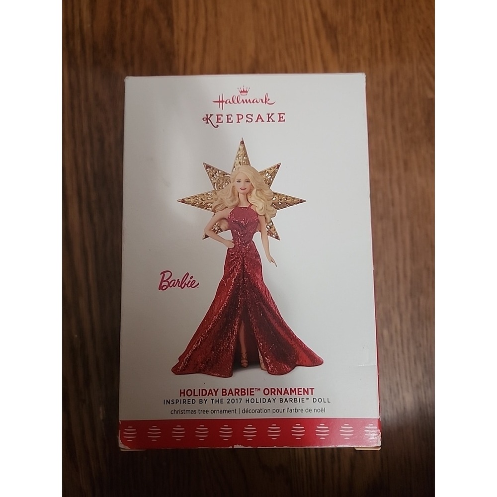 NIB‎ Hallmark Keepsake Ornament 2017 Red Dress Holiday Barbie Doll #3 in Series
